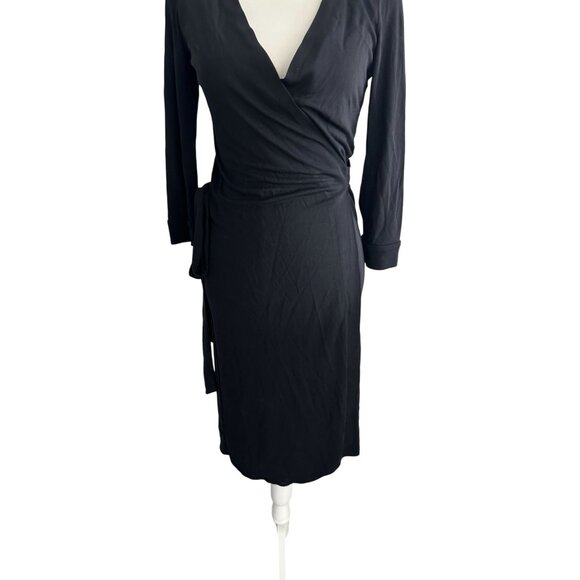 DIANE VON FURSTENBERG Classic Black Wrap Dress Size 4 - Picture 4 of 7